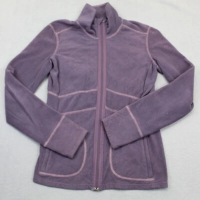 Chaqueta Prana Mujer Pequeña Púrpura Polar Cremallera Completa Acolchada Cuello Simulado Senderismo Foto 1 de 4