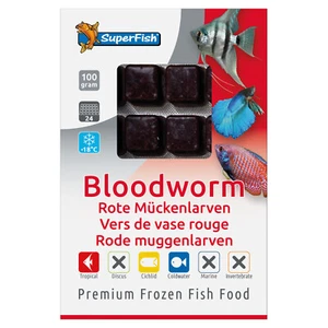 Superfish Frozen Bloodworm Fish Food Blister Packs / Flatpack Aquarium Tank - Picture 1 of 5