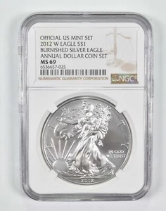 MS69 2012-W Burnished Annual Set - American Silver Eagle NGC - Picture 1 of 5
