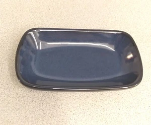 Varick Cafe Porcelain Speckled Blue Oval Tray Dish, Butter Dish 7" X 4" - Picture 1 of 6