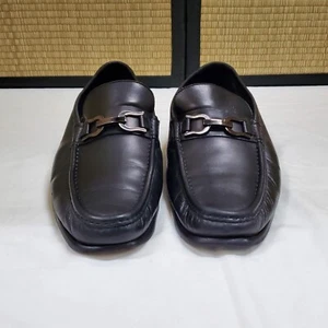 Bruno Magli Mikko Black Leather Moc Toe Horse bit Loafer Shoes Men Size 11 1/2M - Picture 1 of 13