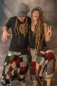 WOOLEN PATCHWORK PANTS Ali Baba Harem Trousers Unisex Psytrance Festival Hippy - Picture 1 of 4