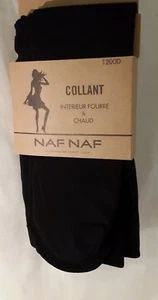 NAF NAF COLLANTS OPAQUES 1200 DENIERS INTÉRIEUR FOURRE ET CHAUD  - Picture 1 of 28