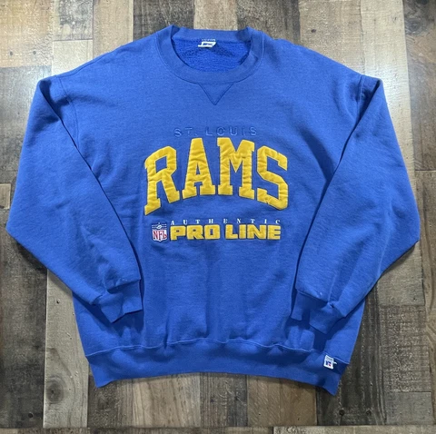 VINTAGE ST LOUIS RAMS Russel Athletic Pro Line 90s CREW NECK SWEATSHIRT SIZE 2XL Cover
