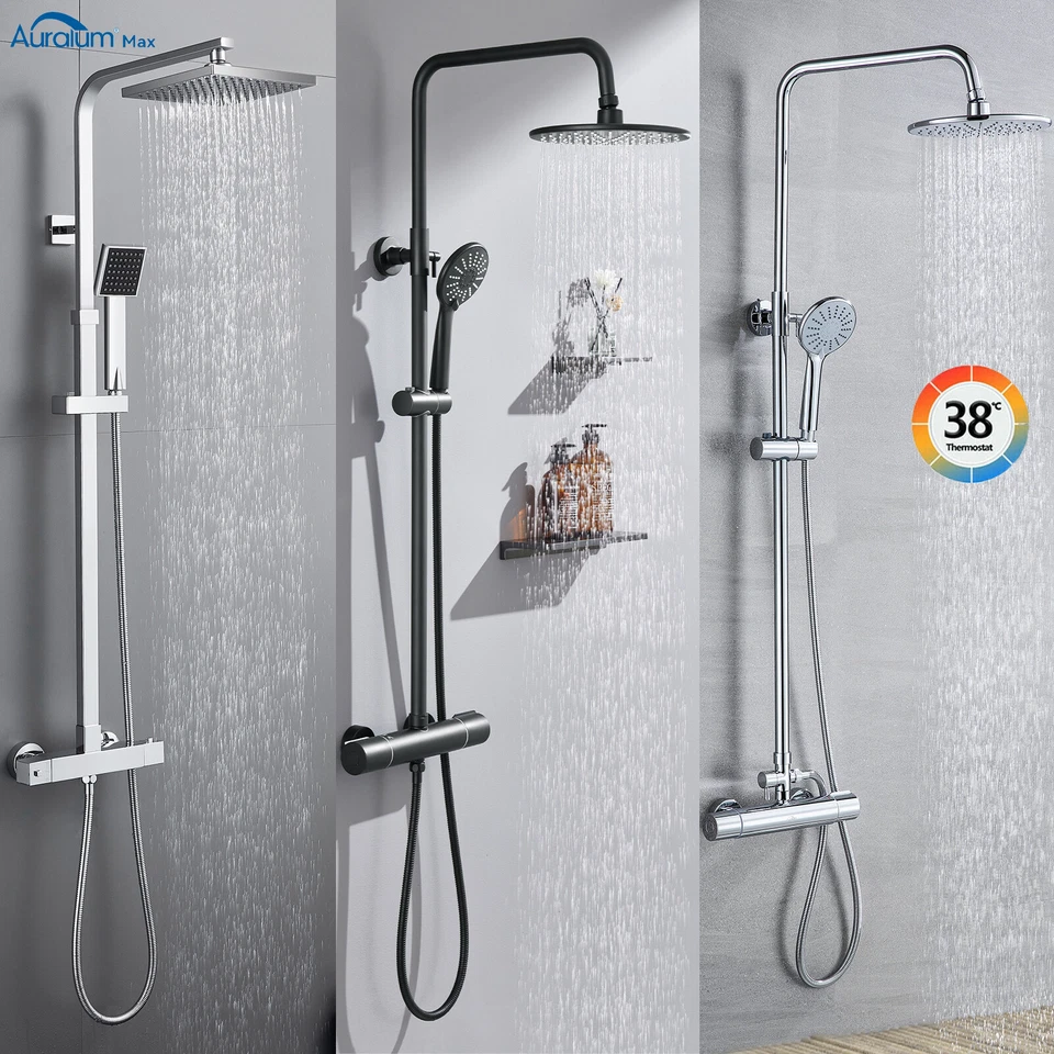 Duschsystem mit Thermostat Duscharmatur Regendusche Duschset Handbrause Dusche - Bild 1 von 1