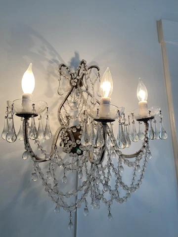 Rachel Ashwell Shabby Chic Couture Vintage Crystal Chandelier Sconces! Cover