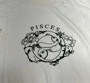 Hanes Beefy T Youth Size Large Pisces Zodiac Sign Single Stitch T-Shirt VTG USA - Picture 1 of 9