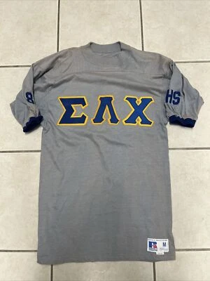 Camiseta deportiva vintage años 70 Russell Athletic hecha en EE. UU. #8 comedia fraternidad mediana Lowen Foto 1 de 4