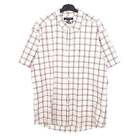 TOMMY HILFIGER Cream Check Shirt Classic Fit Short Sleeve Casual Mens XL