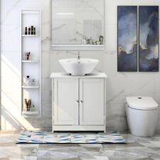 White Bathroom Vanity Cabinet Modern Bath Sink Cabinet Organizer 24inch