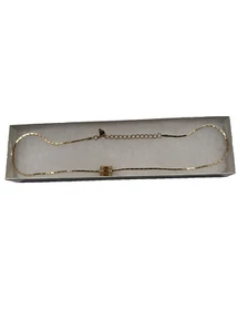 Dije de barril dorado naranja citrino de 1/2" y cadena de oro amarillo de 12" + extensor de 2" - Imagen 1 de 6