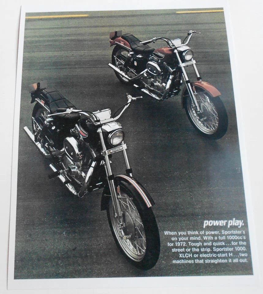 Harley Davidson Sportster XLCH 1972 folleto anuncio de venta vintage Foto 1 de 1