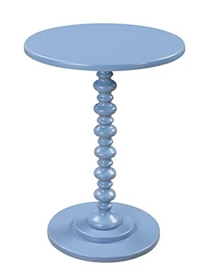  Palm Beach Spindle Table 17.75" - Traditional Round End Table for Living Blue - Image 1 of 4