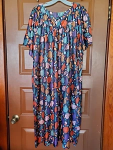 Anthony Richards House Dress Leaves Pattern MuuMuu Womens Size 1X - Picture 1 of 6