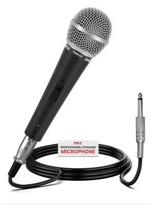 Pyle Professional Moving Coil Dynamic Handheld Microphone + 15' Cable PDMIC58 - Image 1 of 4