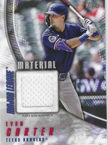 Camiseta Topps Serie 2 2025 - Evan Carter - Usada en el Juego - MLM2-EC - Rangers - Imagen 1 de 2