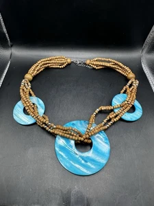 Vintage türkisfarbene Abalone Halskette - Bild 1 von 6