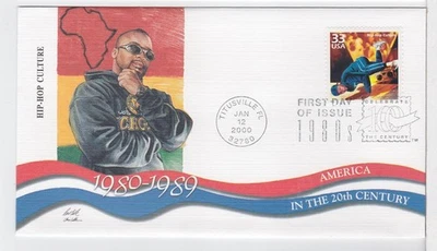 TurtlesTradingPost- Century 1980s- Hip Hop #3190o- 2000 FDC- Fleetwood Cachet - Image 1 of 2