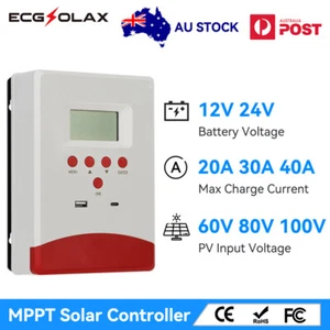 AU Stock 30Amp MPPT Solar Charge Controller 12V/24V Auto Solar Panel Controller - Picture 1 of 15