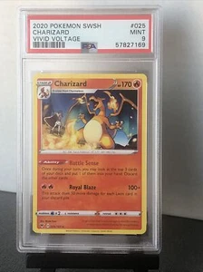 2020 Pokemon Schwert & Schild lebendige Spannung 025/185 Charizard Non Holo PSA 9 - Bild 1 von 2