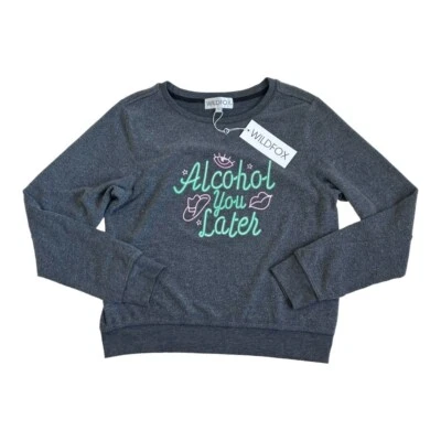 Camiseta de praia Wildfox cinza (álcool) Call Me Later baggy (TAMANHO GRANDE) - Imagem 1 de 4