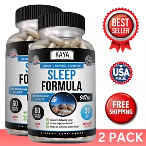 (2 Pack) Deep Sleep Formula, Fall Asleep & Stay Asleep, Melatonin Sleeping Aid - Picture 1 of 17