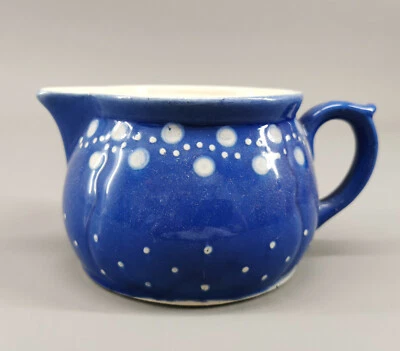 99845619 Bürgel jug jug handle blue and white Engobe H9.2cm Thuringia - Image 1 of 4