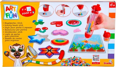 Art und Fun Bügelperlenstick mit 5000 Perlen 5 Steckplatten Motivvorlagen +6✅ - Bild 1 von 4