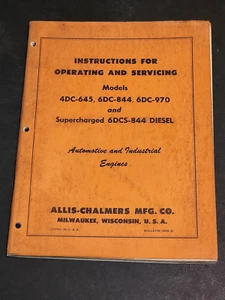 Allis Chalmers servicio 4DC-645, 6DC-844, 6DC-970, sobrealimentado 6DCS-844 diésel - Imagen 1 de 3