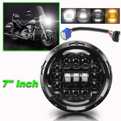 Farol de LED 7" polegadas Hi/Lo DRL Angel Eye para Suzuki Boulevard C90 C90T C50 C50T - Imagem 1 de 4