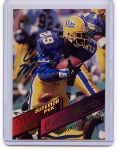 CURTIS MARTIN 1995 SUPERIOR PIX NFL FOOTBALL CERTIFIED AUTO ROOKIE CARD PATRIOTS