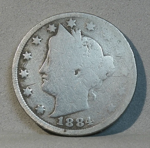 1884 LIBERTY HEAD NICKEL,  About Good Cover