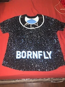 Born to Fly BMW Retro T-Shirt Black & Blue XXXL Used Less Than a Handful. - Picture 1 of 8