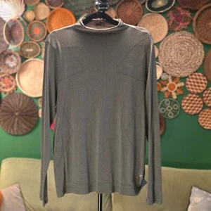 Puma Women’s XL Olive Green Long Sleeve Workout Shirt – Mock Neck, Perforated - Picture 1 of 7