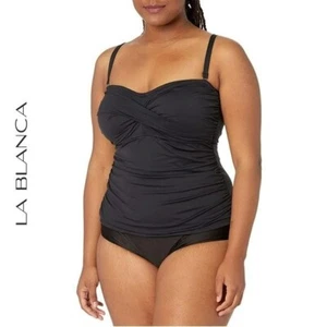 Neu mit Etikett La Blanca Plus Island Goddess Bauchweg Bandini Schwimmen Tankini Oberteil 16W-22W - Bild 1 von 11