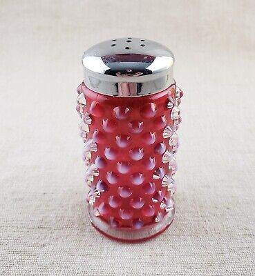 Fenton Cranberry Pink Opalescent Hobnail Glass Salt Or Pepper Shaker Post 1970s • 14.95€