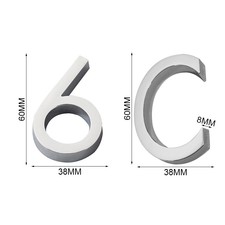 Numeri porta in acciaio inox autoadesivi lettere 60 mm numeri casa moderni~/