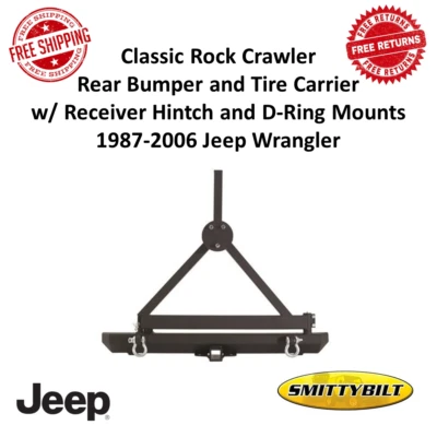 Smittybilt 76651D SRC Classic Rear Bumper and Tire Carrier For 87-06 Wrangler - Image 1 of 4