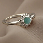 New Silver moonbeam sunbeam ring with blue opal centre genuine bargain size 52