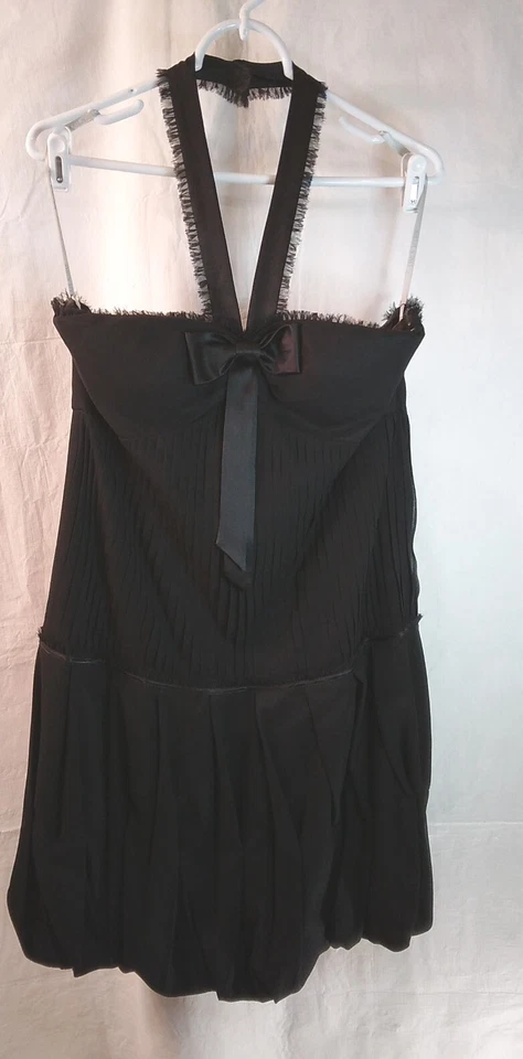 Mikael Aghal • Размер 12 • 100% шелк • падение талии • с бретелью через шею • мини пузырь платье • - Изображение 1 из 4