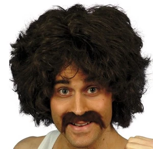 70s 80s Retro Fancy Dress Wig & Tash Set 118 118 Man Kit New By Smiffys - Picture 1 of 1