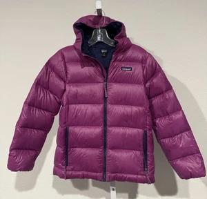 PATAGONIA GIRLS M/10 DOWN SWEATER JACKET Purple Pre Owned - Picture 1 of 10