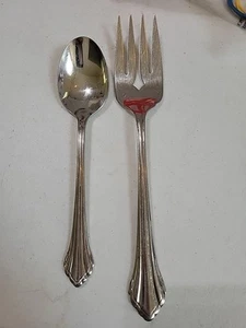 Oneida Community SS CLARETTE 6 7/8" Platz Oval Esslöffel & Serviergabel Fleisch - Bild 1 von 9