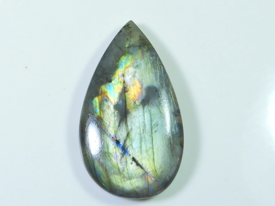 24X44MM Natural Labradorita Rosa Púrpura Llamante Pera Cabujón Piedra precios... - Imagen 1 de 4