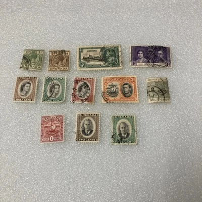 USADO Antigo/Antigo/RARO nos EUA Selos Pequenos de Granada; 1905-1955; US$ 1 Envio - UM ACORDO! - Imagem 1 de 4