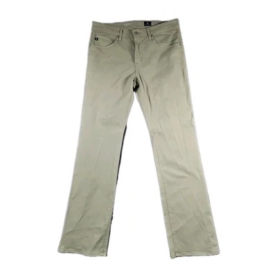 Pantalones de mezclilla AG Adriano Goldschmied The Protégé gamuza pierna recta para hombre 34x34 verde Foto 1 de 4