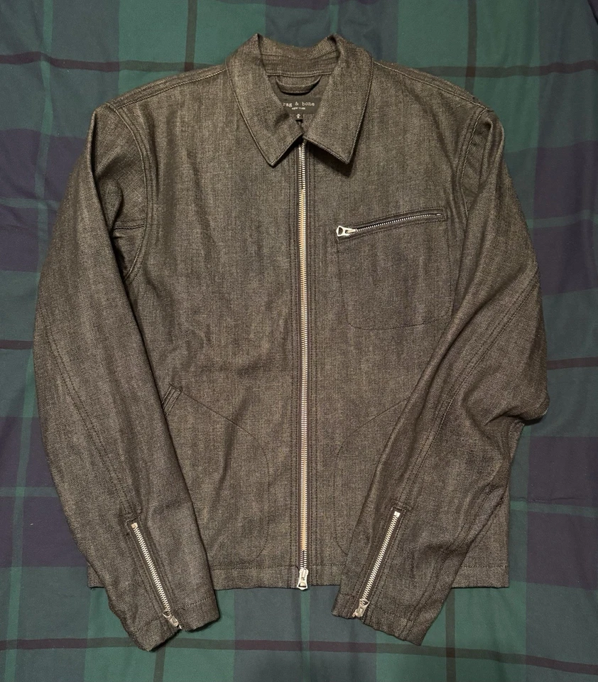 Rag and Bone Mens Black Denim Jacket size Medium - Image 1 of 4