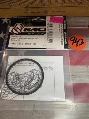 3RACING SAK-D114 LOW FRICTION FRONT BELT for: SAKURA D3 / 138tooth - Image 1 of 4