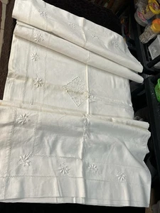 N° 6 /SUPERBE GRAND DRAP, PUR LIN MONOGRAMME 200 X 240 LINGE ANCIEN MARIAGE - Bild 1 von 14