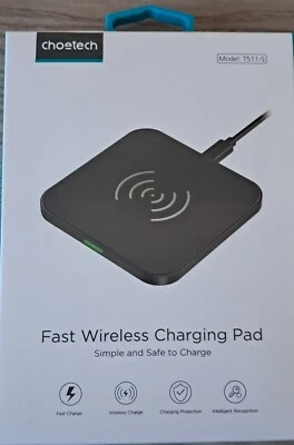 CHOETECH 10W Fast Wireless Charger Pad - Qi-Certified for iPhone Samsung Galaxy - Image 1 of 4